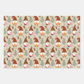 Christmas Gnomes Gift Pattern Inpakpapier Vel (Voorkant 2)