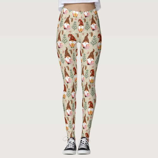 Christmas Gnomes Gift Pattern Leggings (Voorkant)
