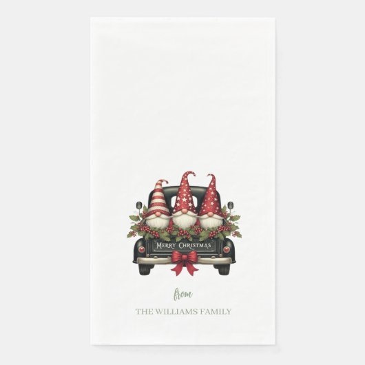 Christmas Gnomes Paper Guest Towels Servet (Voorkant)