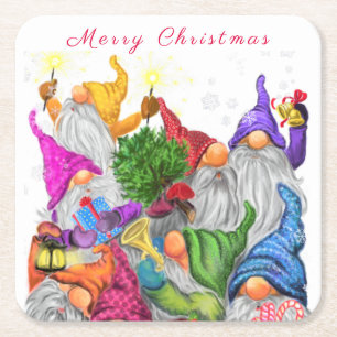 Christmas Gnomes Paper Onderzetter