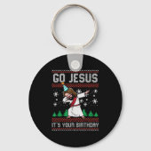 Christmas Go Jesus Its Your Birthday Dab Ugly Xmas Sleutelhanger (Voorkant)