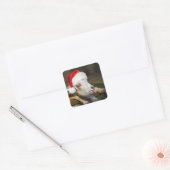 Christmas Goat Vierkante Sticker (Envelop)