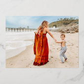 Christmas Gold Botanical Corners Foto Lijst Groen Folie Feestdagenkaart (Achterkant)