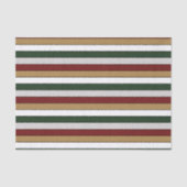 Christmas Gold Green Red Silver And White Stripes  Tissuepapier (Voorkant)