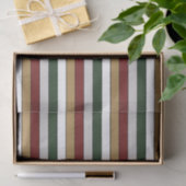 Christmas Gold Green Red Silver And White Stripes  Tissuepapier (Geschenk)