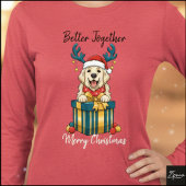 Christmas Golden Retriever Gift Graphic Reindeer Tri-Blend Shirt