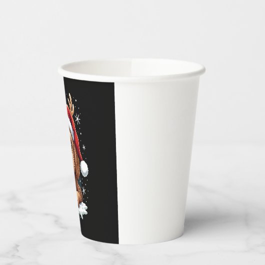 Christmas Goldendoodle Dog Reindeer Holiday Doodle Papieren Bekers (Links)