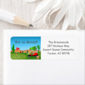 Christmas Golf Cart Moving Boxes Desert Course Etiket (Insitu)