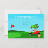 Christmas Golf Cart With Moving Boxes Golf Course Aankondiging (Voorkant)