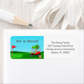 Christmas Golf Cart With Moving Boxes Golf Course Etiket (Insitu)