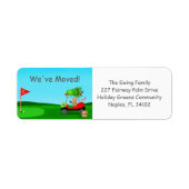 Christmas Golf Cart With Moving Boxes Golf Course Etiket (Voorkant)
