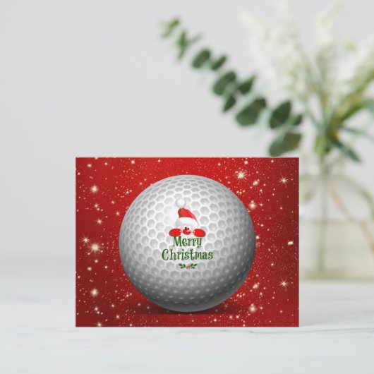 Christmas Golf Père Noël Design Carte postale (Debout devant)