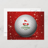 Christmas Golf Père Noël Design Carte postale (Devant / Derrière)