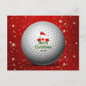 Christmas Golf Père Noël Design Carte postale (Devant)