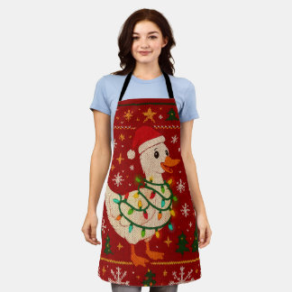 Christmas Goose Apron – Cute Holiday Goose  Schort