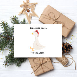 Christmas Goose On The Loose Folie Feestdagen Briefkaart