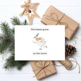 Christmas Goose On The Loose Folie Feestdagen Briefkaart