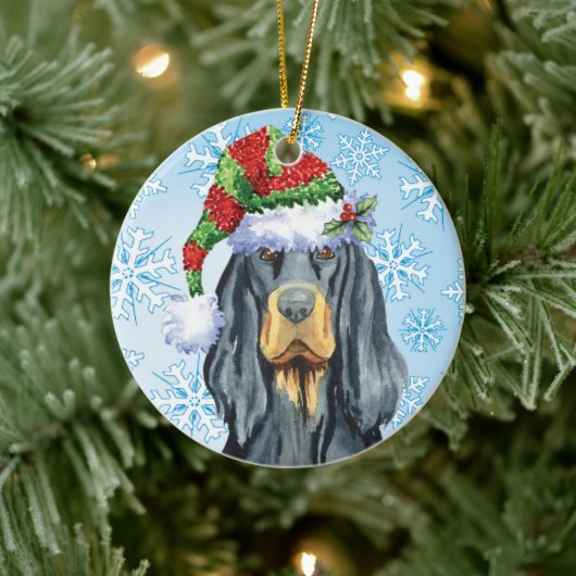 Christmas Gordon Setter Keramisch Ornament (Boom)
