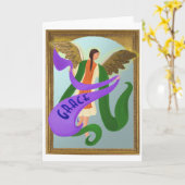 Christmas GRACE Angel Kaart (Gele Bloem)