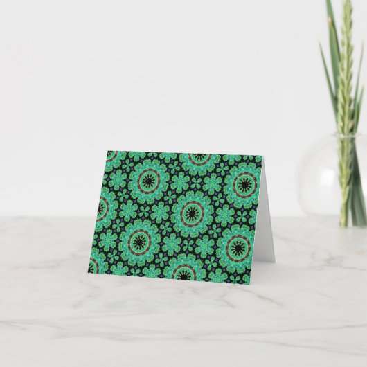 Christmas Green Floral Kaart (Voorkant)
