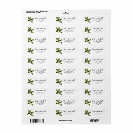 Christmas Green Return Label (Full Sheet)