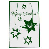 Christmas Green Stars Lawn Service Medium Cadeauzakje (Voorkant)