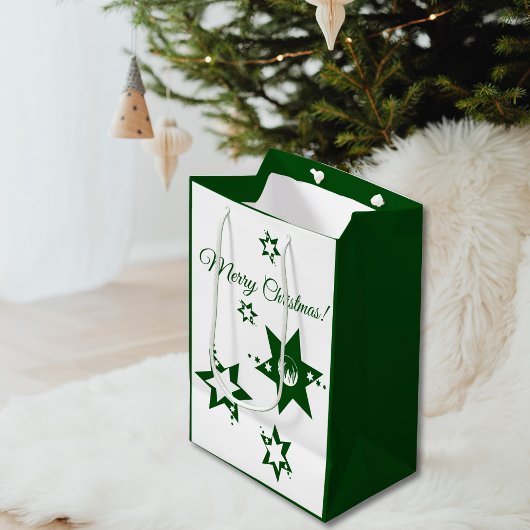 Christmas Green Stars Lawn Service Medium Cadeauzakje