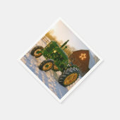 Christmas Green Tractor With Glowing Lights Servet (Hoek)