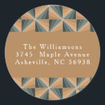 Christmas Green Vintage Art déco Adresse de retour<br><div class="desc">Noël Vert Vintage Art Déco Géométrique Vacances Retour Adresse Sticker Rond Classique</div>