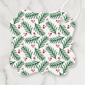 Christmas Greenery Berries Artisan Modern Holiday Bedankjes Labels (Achterkant)