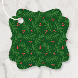 Christmas Greenery Berries Artisan Modern Holiday Bedankjes Labels