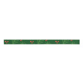 Christmas Greenery Berries Artisan Modern Holiday Grosgrain Lint (Voorkant)