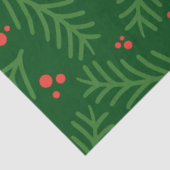 Christmas Greenery Berries Artisan Modern Holiday Tissuepapier (Detail)