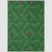 Christmas Greenery Berries Artisan Modern Holiday Tissuepapier (Voorkant)