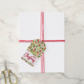 Christmas Greenery Berries Holiday Favor Cadeaulabel (Met Touw)