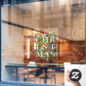 CHRISTMAS Greenery Berries Holiday Raamsticker (Cafe Raam)