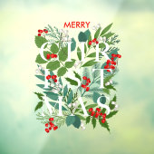 CHRISTMAS Greenery Berries Holiday Raamsticker (Vel 3)