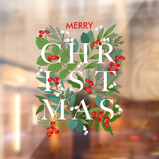 CHRISTMAS Greenery Berries Holiday Raamsticker (Vel 2)