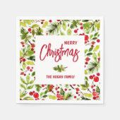 Christmas Greenery Berries Holiday Servet (Voorkant)