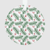 Christmas Greenery Berries NAME Modern Holiday Ornament (achterkant)