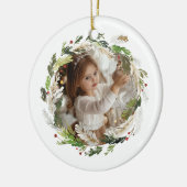 Christmas Greenery Wreath Keramisch Ornament (Links)