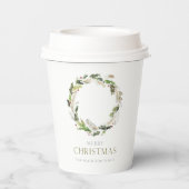 Christmas Greenery Wreath Papieren Bekers (Achterkant)