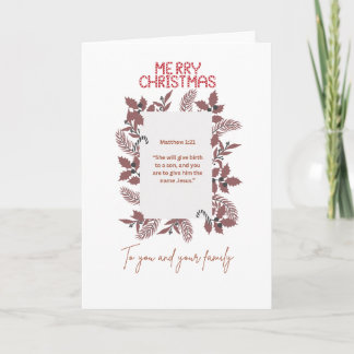 Christmas Greeting Card-matthew1:21 Kaart