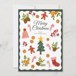 Christmas Greeting Card With Seasonal Items Feestdagenkaart