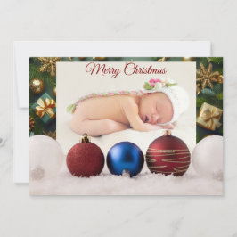 Christmas Greeting With Beautiful Baby Feestdagenkaart