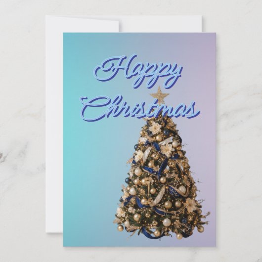 Christmas greeting with beautiful tree feestdagenkaart (Voorkant)