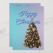 Christmas greeting with beautiful tree feestdagenkaart (Voorkant / Achterkant)