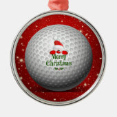 Christmas Greetings to Golfer Metalen Ornament (Voorkant)