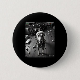 Christmas Greyhound op camera vastgelegd Ronde Button 5,7 Cm