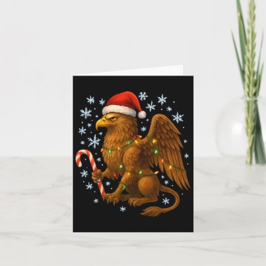 Christmas Griffin Magic Mythical Holiday Srit Long Kaart (Voorkant)